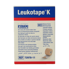 Leukotape K elastische tape 5m x 5cm huidkleur  1 Stuks