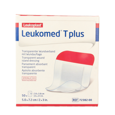 Leukomed Transparant wondverband T plus 7.2 x 5cm 50 Stuks