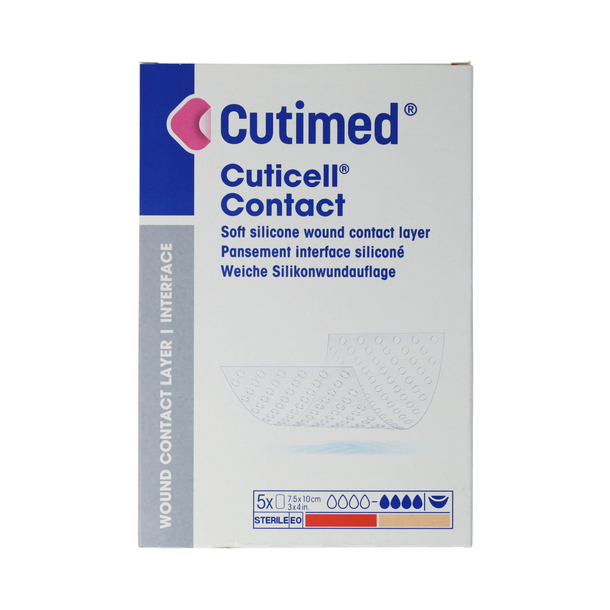 Cuticell CUTIMED CONTACT SILICONE 7.5X 10 CM 5.00 Stuks