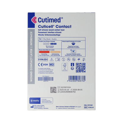 Cuticell CUTIMED CONTACT SILICONE 7.5X 10 CM 5.00 Stuks