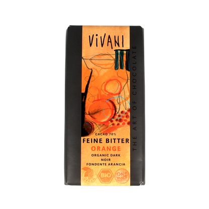 Vivani Chocolade puur met sinaasappel bio 100 Gram