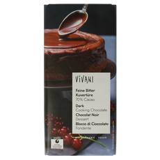 Vivani Couverture smeltchocolade puur bio 200 Gram