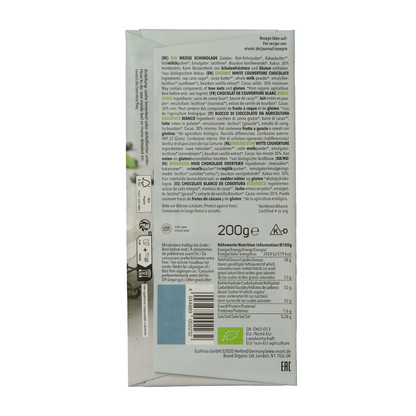 Vivani Couverture smeltchocolade wit bio 200 Gram