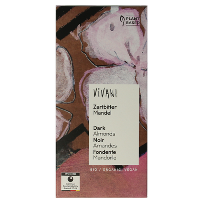 Vivani Chocolade puur met amandelen bio 100.00 Gram