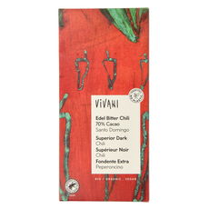 Vivani Chocolade puur superieur met chili bio 100 Gram