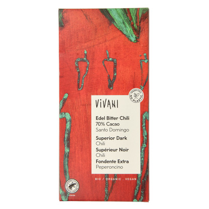 Vivani Chocolade puur superieur met chili bio 100 Gram