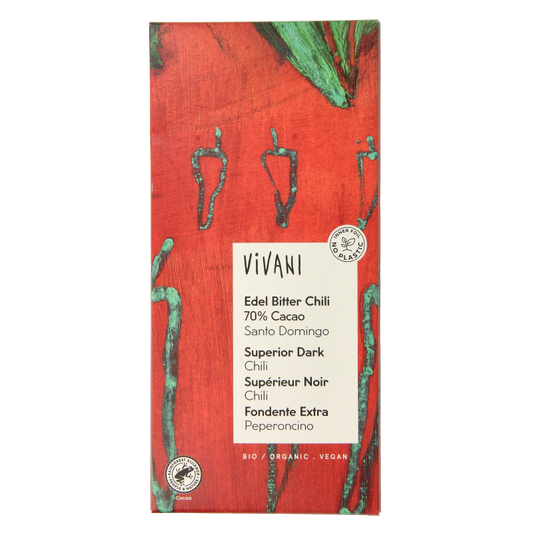 Vivani Chocolade puur superieur met chili bio 100 Gram