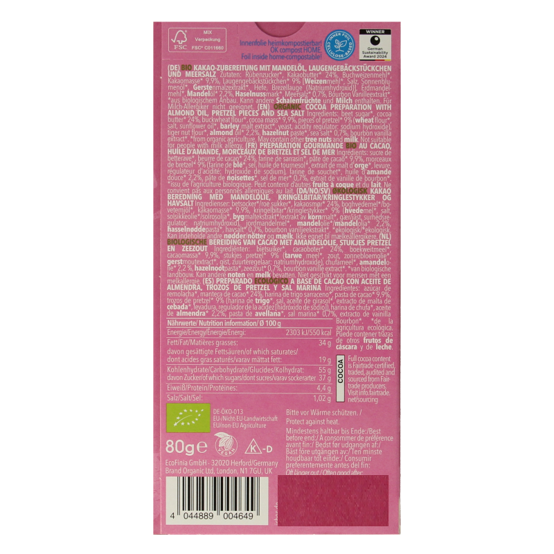 Ichoc Salty pretzel bio 80 Gram