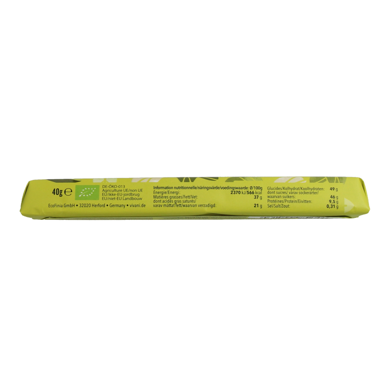 Vivani Chocolate to go pistacchio Dubai style bio 40 Gram