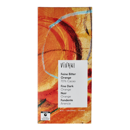 Vivani Chocolade puur sinaasappel 70% bio 80.00 Gram