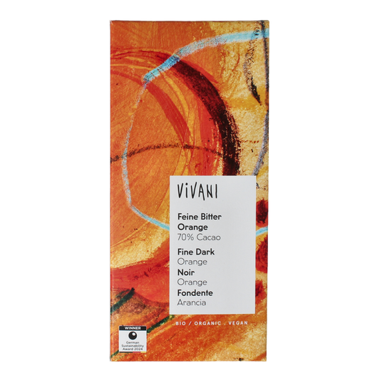 Vivani Fine dark sinaasappel 70% cacao bio 80 Gram
