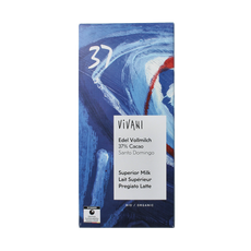 Vivani Chocolade melk 37% bio 80 Gram