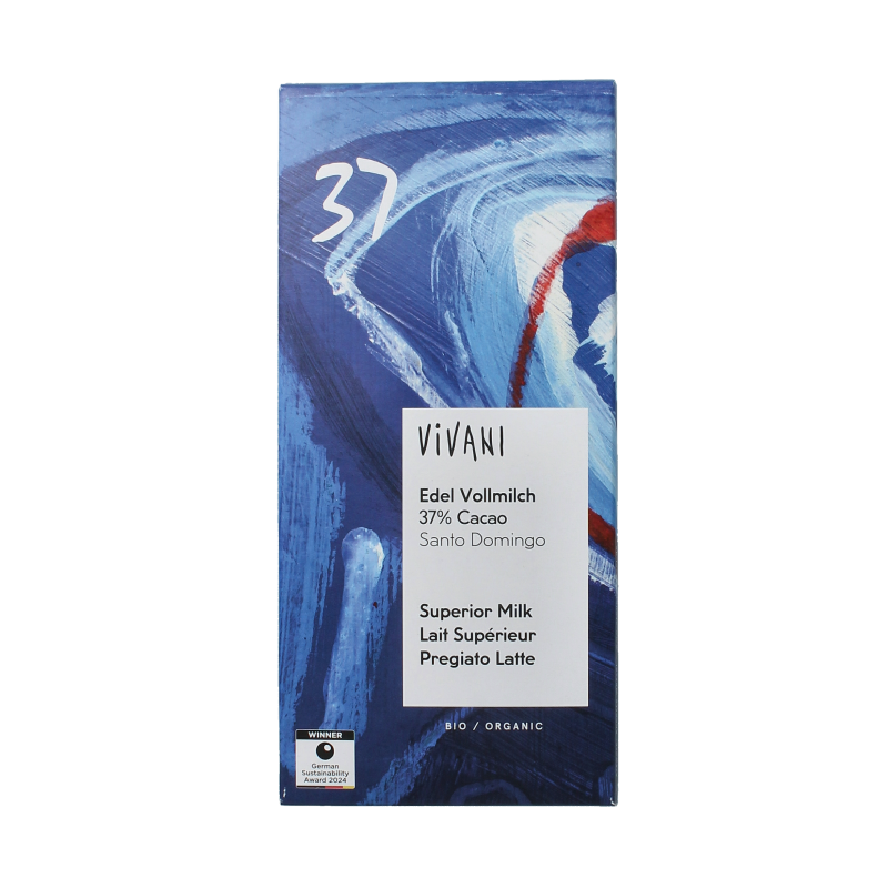 Vivani Chocolade melk 37% bio 80 Gram