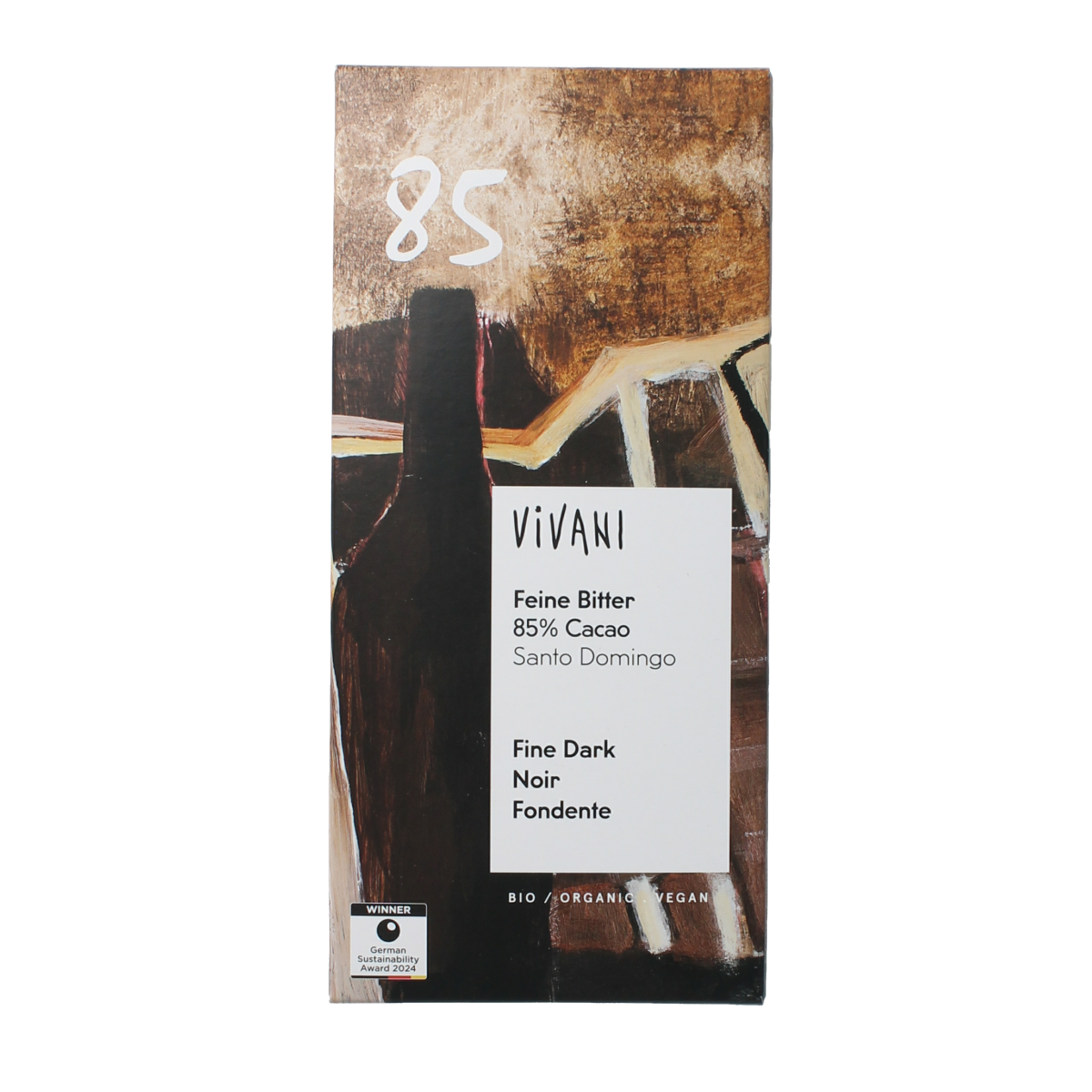 Vivani Chocolade puur 85% bio 80.00 Gram