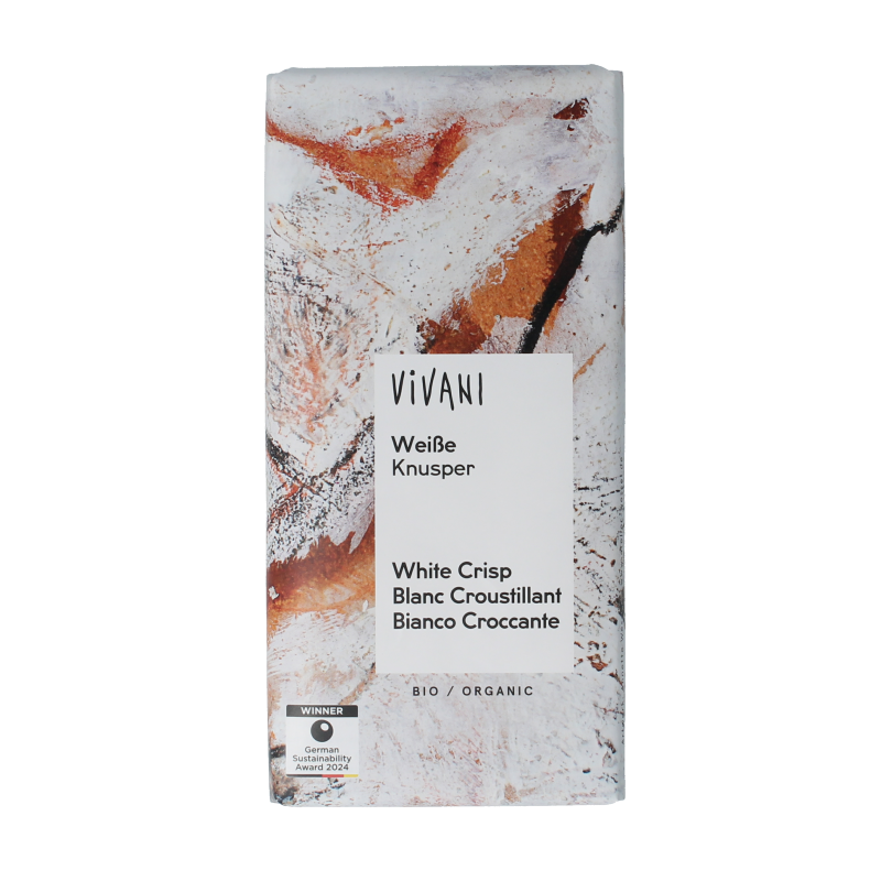 Vivani Chocolade wit rice crispies  bio 80 Gram