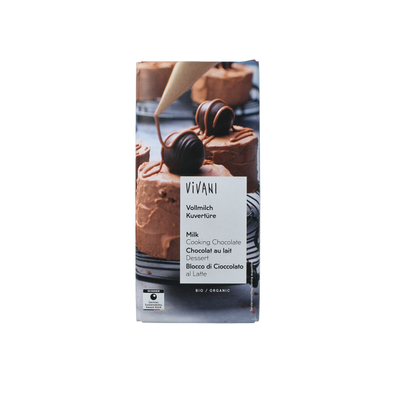 Vivani Couverture smeltchocolade melk bio 150 Gram