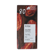 Vivani Fine dark date sugar 80% cacao bio 80 Gram