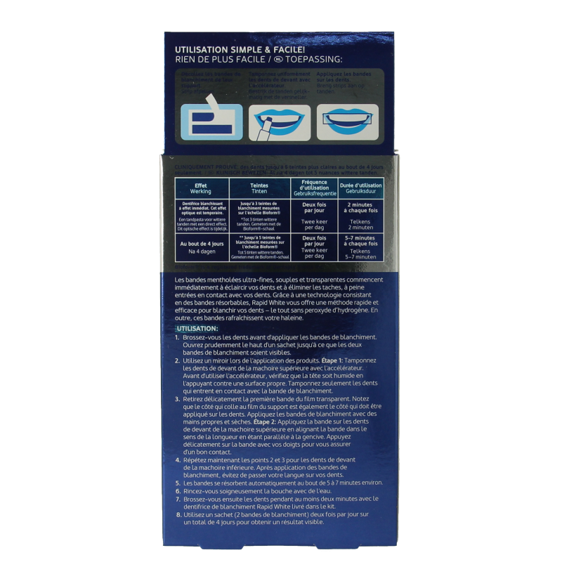 Rapid White Bleaching strips 8 Sachets