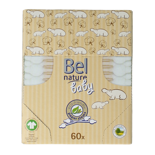 Bel Nature Wattenstaafjes baby 60 Stuks