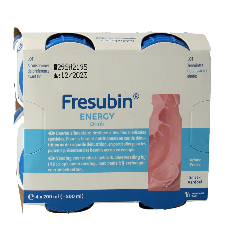 Fresubin Energy drink aardbei 200ml 4 Stuks
