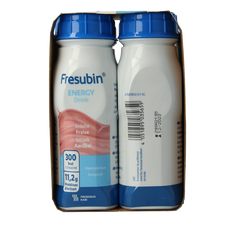 Fresubin Energy drink aardbei 200ml 4 Stuks