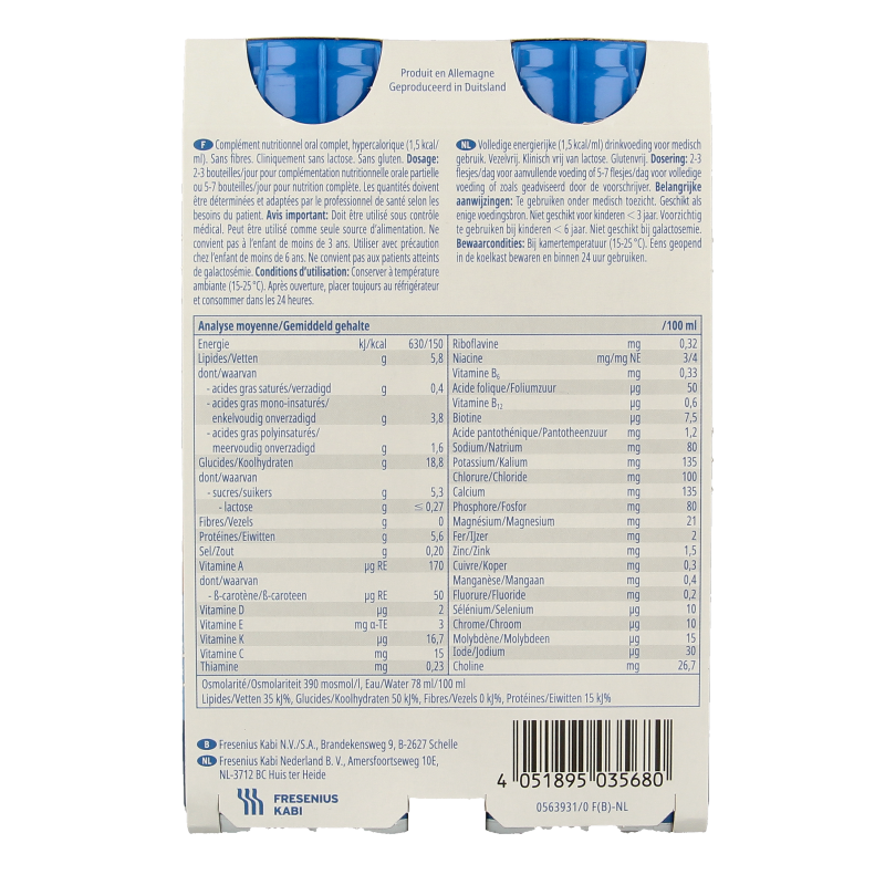 Fresubin Energy drink tropische vruchten 200ml 4 Stuks