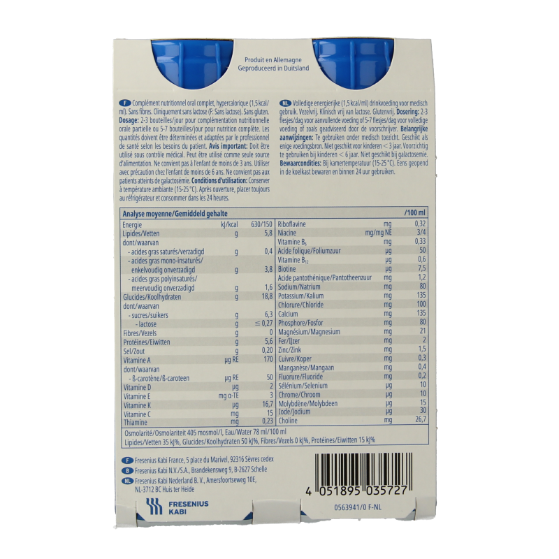 Fresubin Energy drink vanille 200ml 4 Stuks