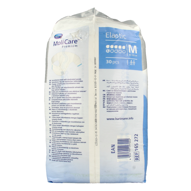 Molicare Premium elastic plus M 6 druppels 30 Stuks