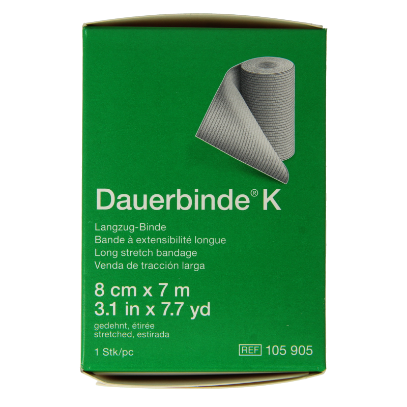 Dauerbinde K elastische zwachtel 7m x 8cm 1 Stuks