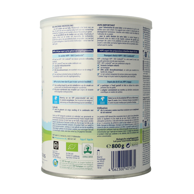 Hipp 1 Combiotik zuigelingen melk bio 800 Gram