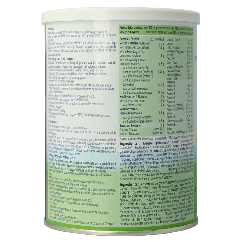 Hipp 2 Biologische opvolgmelk op basis van geitenmelk 400 Gram