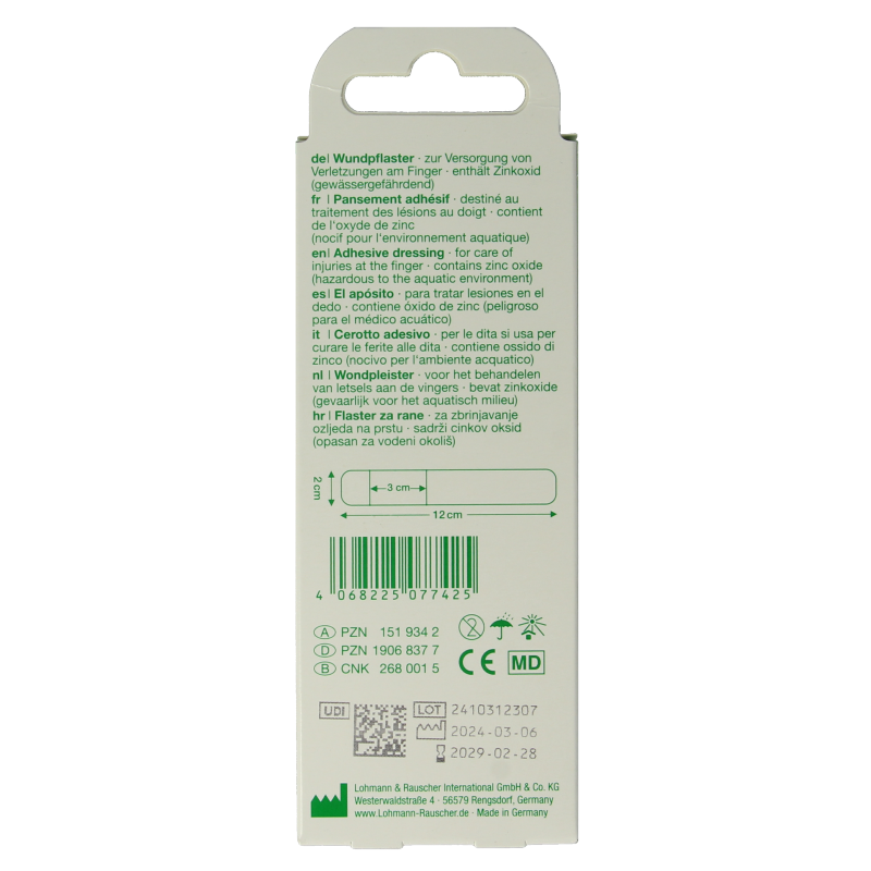 Curaplast Sensitive vingerpleister 2x12cm 10 Stuks