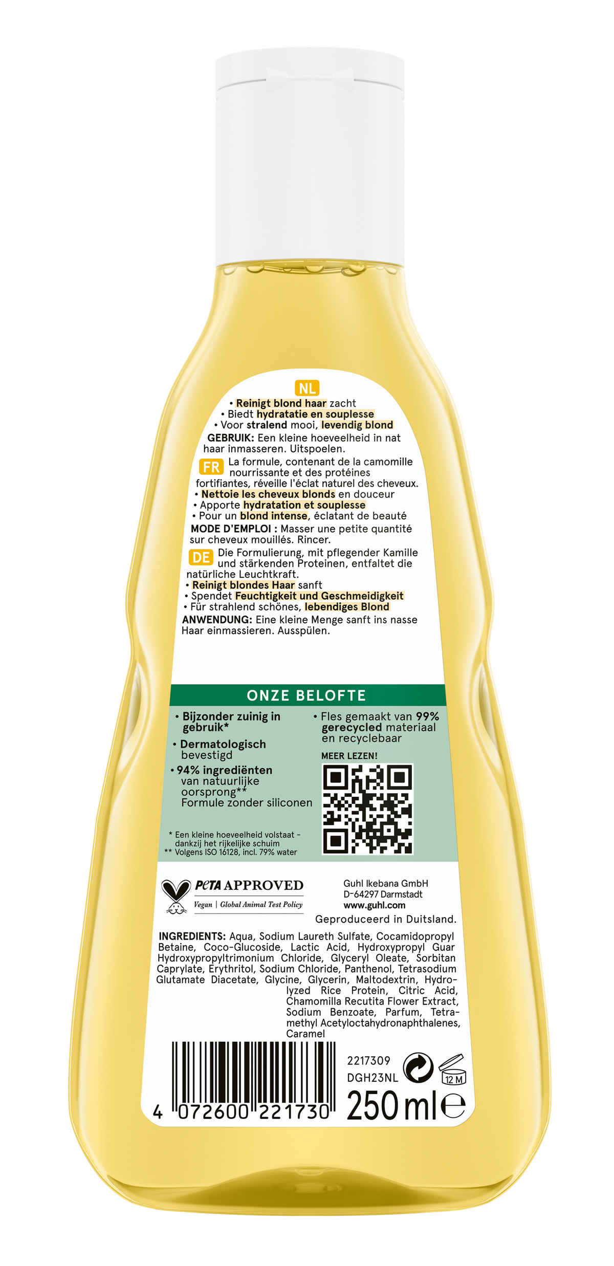 Guhl Shampoo blond glans & verzorging 250.00 Milliliter