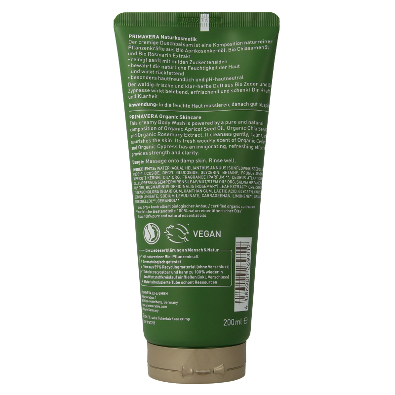 Primavera Forest walk body wash 200 Milliliter