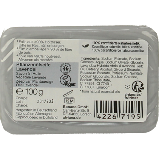 Alviana Lavendelzeep  100.00 Gram