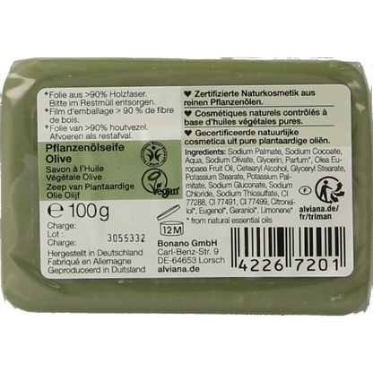Alviana Olijfzeep  100.00 Gram