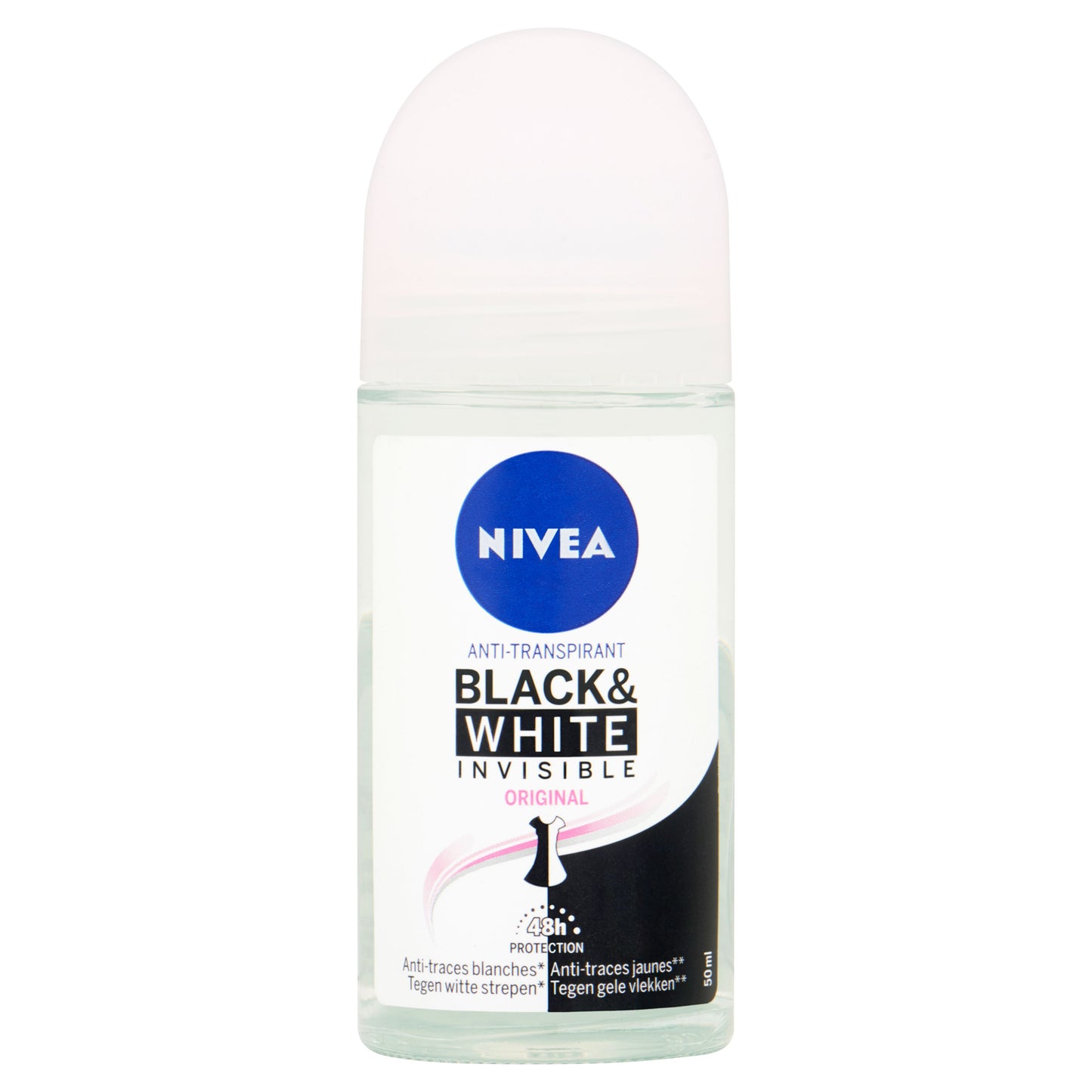 Nivea Deodorant roller invisible black & white clear 50 Milliliter