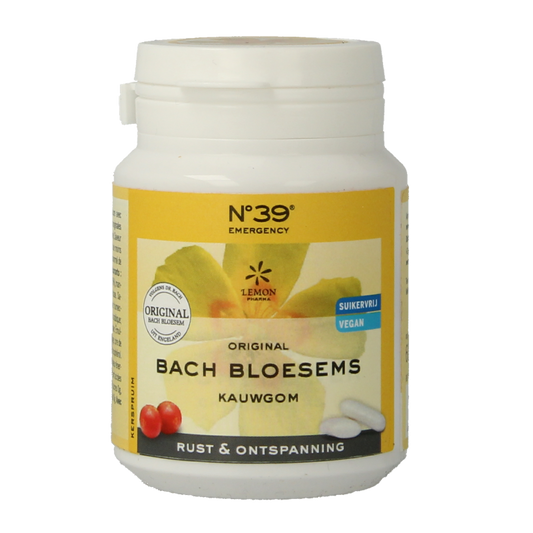 Bach Bloesem Bach Bloesem kauwgom nr. 39 rust en ontspanning  40 Stuks