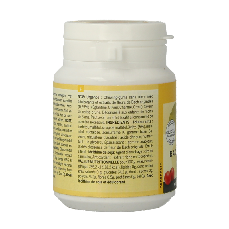 Bach Bloesem Bach Bloesem kauwgom nr. 39 rust en ontspanning  40 Stuks