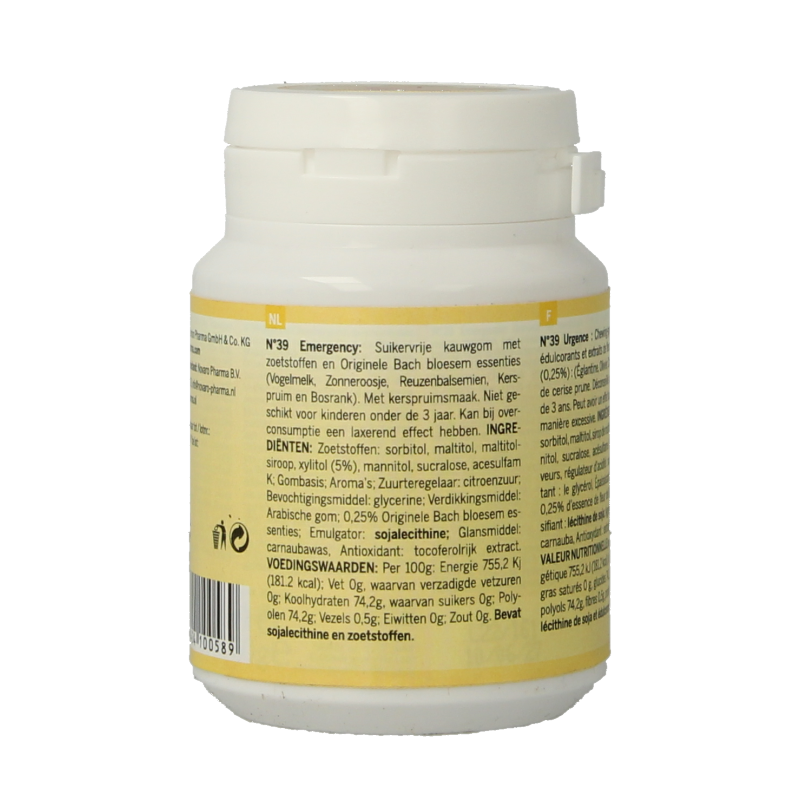 Bach Bloesem Bach Bloesem kauwgom nr. 39 rust en ontspanning  40 Stuks