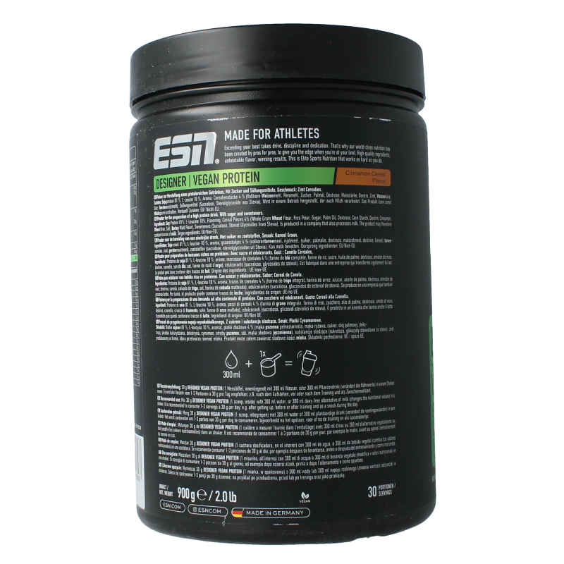 ESN Vegan designer protein cinnamon cereal 900 Gram