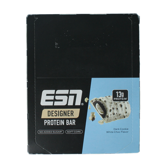 ESN Dark cookie white chocolate bar 45g 12.00 Stuks