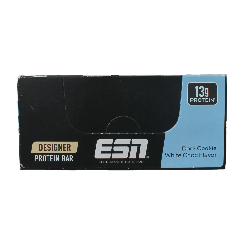 ESN Dark cookie white chocolate bar 45g 12 Stuks