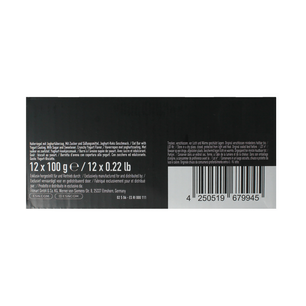 ESN Oat bar crunchy yoghurt 100g 12.00 Stuks
