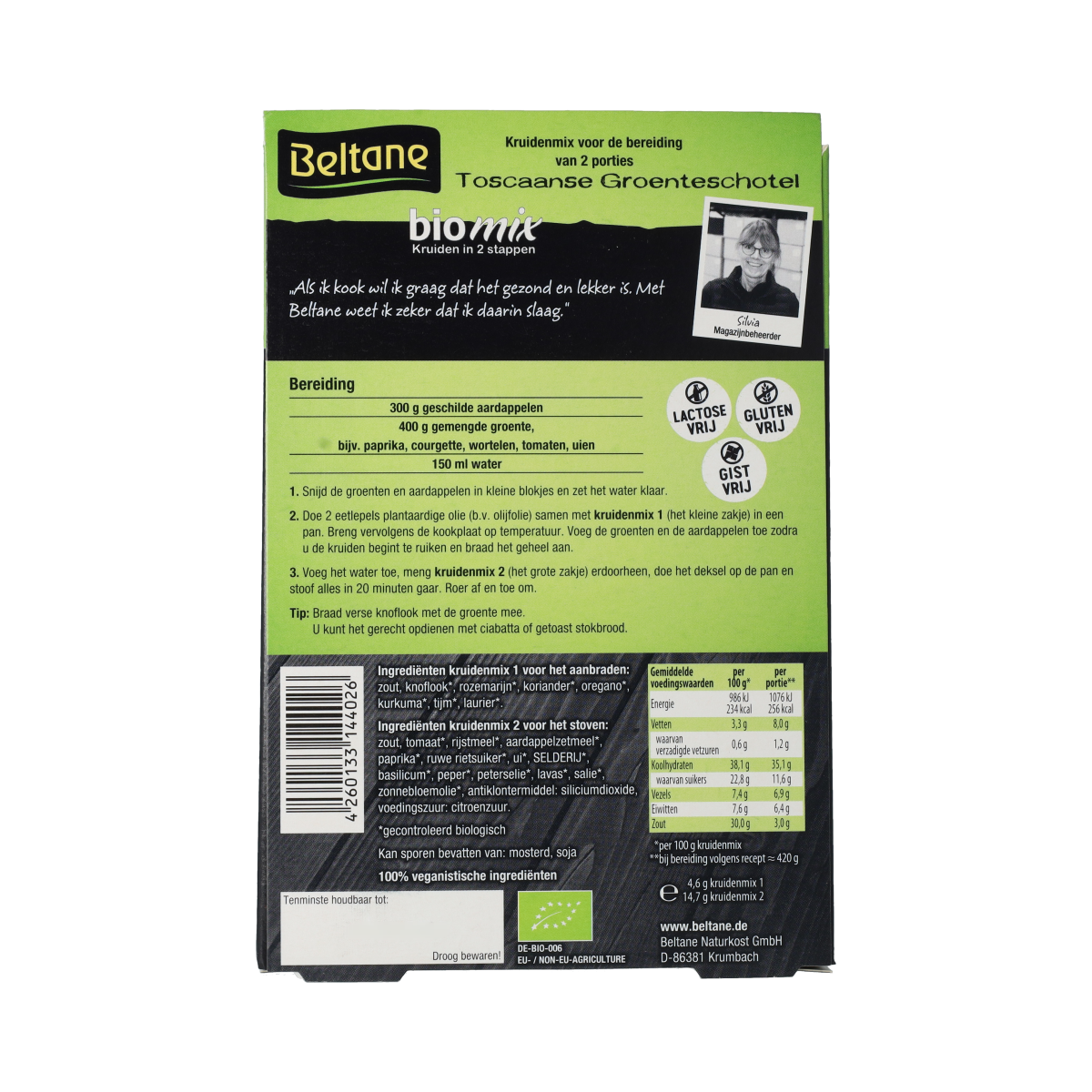 Beltane Toscaanse groenteschotel kruiden bio 19.00 Gram