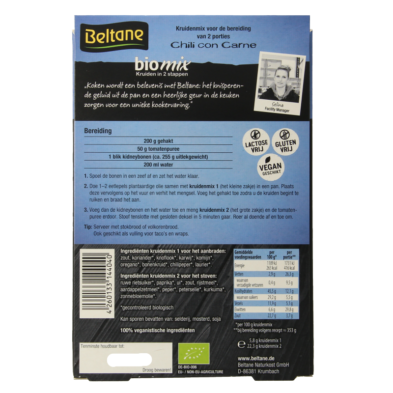 Beltane Chili con carne mix bio 28 Gram