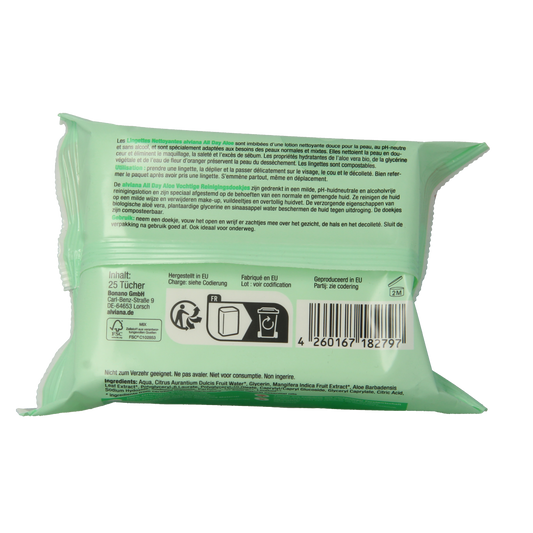 Alviana Reinigingsdoekjes vochtig aloe vera  25.00 Stuks