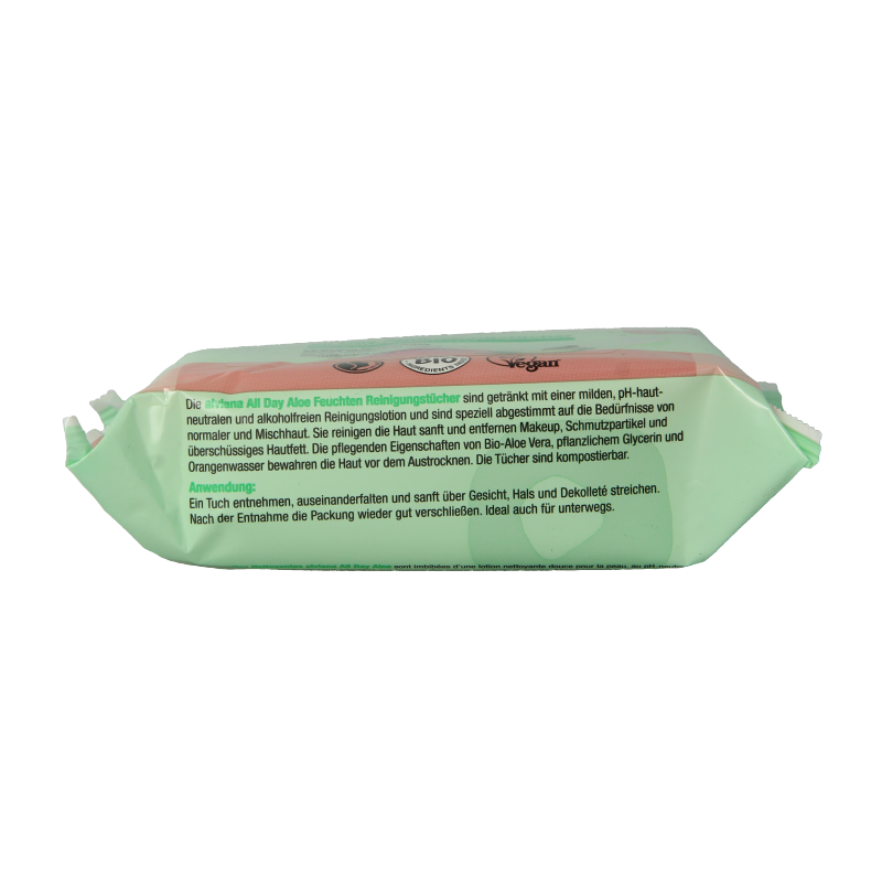 Alviana Reinigingsdoekjes vochtig aloe vera  25 Stuks