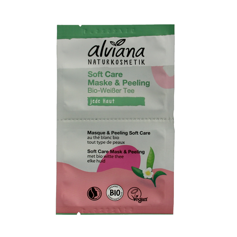 Alviana Soft care mask & peeling met biologisch witte thee 2 Stuks