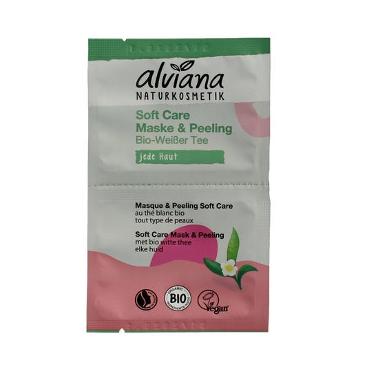 Alviana Soft care mask & peeling met biologisch witte thee 2 Stuks